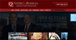 Desktop Screenshot of cotterandzelman.com